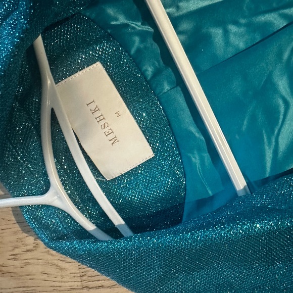 Becky Shimmer Oversized Blazer Dress - Aquamarine M - Picture 5 of 5